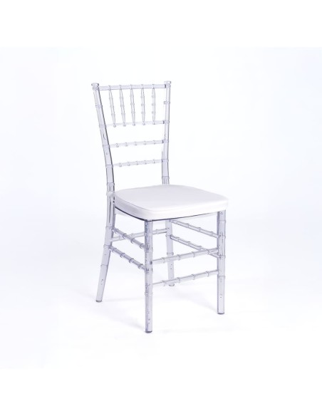 Silla de Palillería Transparente con Cojín