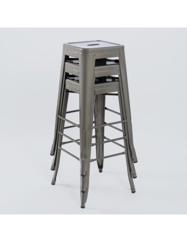 Taburete Tolix Plata