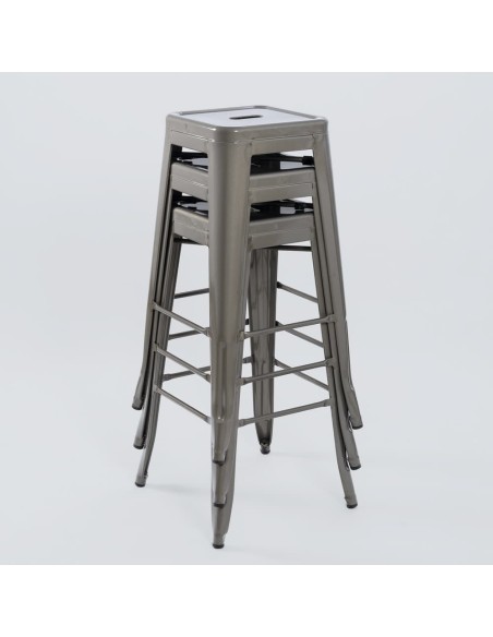Taburete Tolix Plata