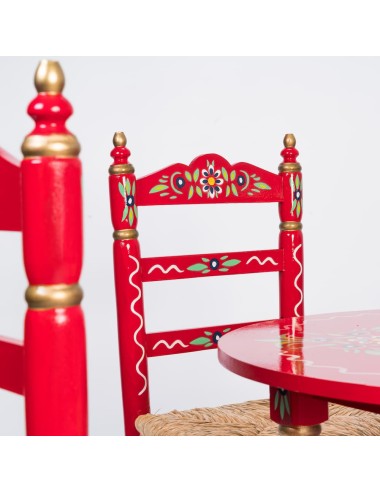 Pack de Mesa y cuatro Sillas Sevillanas Rojo
