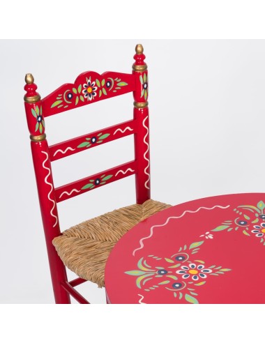 Pack de Mesa y cuatro Sillas Sevillanas Rojo