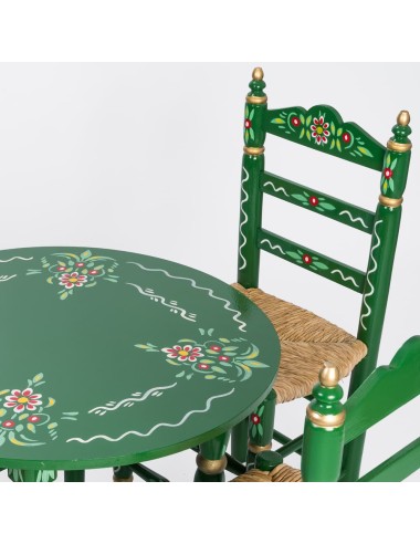 Pack de Mesa y Cuatro Sillas Sevillanas verde