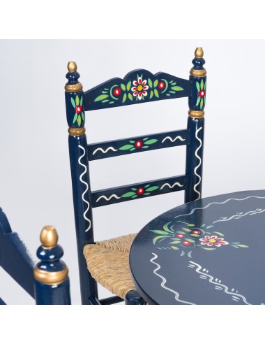 Pack de Mesa y cuatro Sillas Sevillanas azul