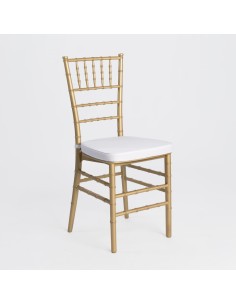 Silla de Palillería Dorada con Cojín