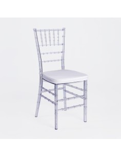 Silla de Palillería Transparente con Cojín