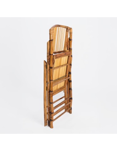 Cadeira dobrável de bambu