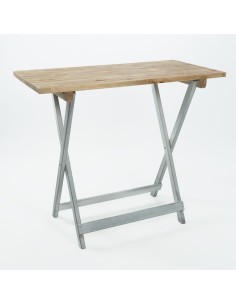 Mesa velador de madera plegable rústica 120x60