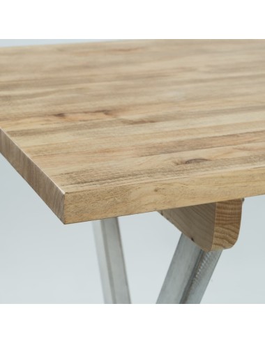 Mesa velador de madera plegable rústica 120x60