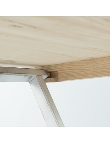 Mesa velador de madera plegable rústica 120x60