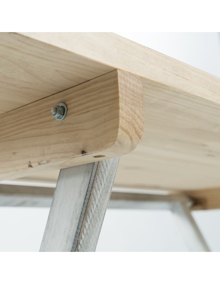 Mesa velador de madera plegable rústica 120x60