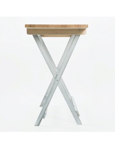 Mesa velador de madera plegable rústica 120x60 2