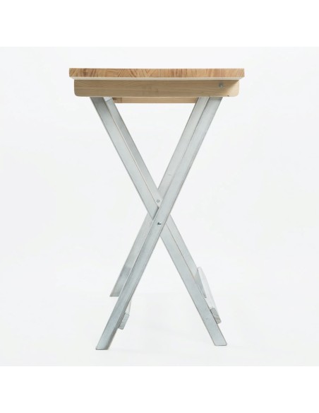 Mesa velador de madera plegable rústica 120x60