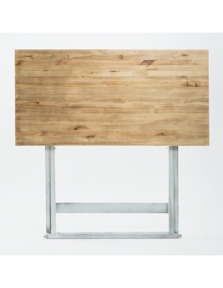 Mesa velador de madera plegable rústica 120x60