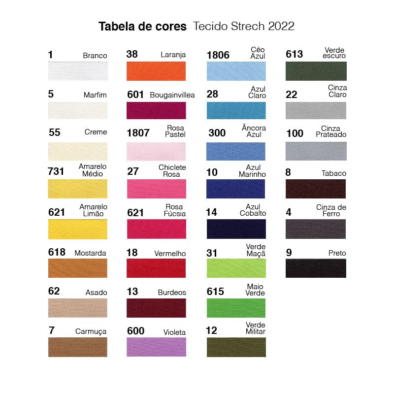 Tabela de cores